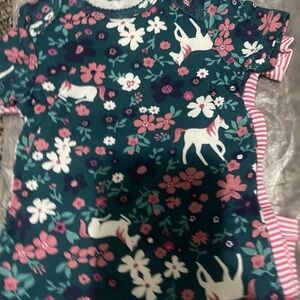 Carter's Floral Unicorn Bodysuit - Teal and Pink